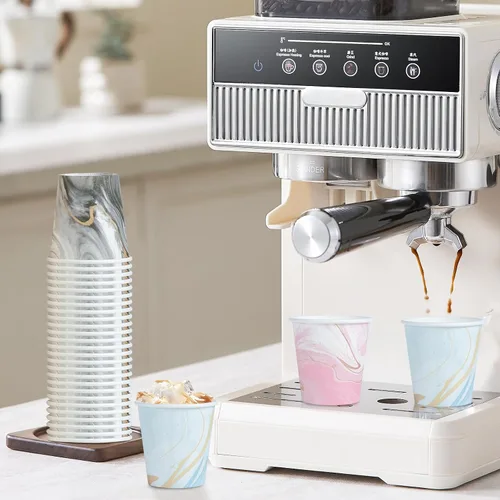 Miniatura 5 de Paquete de 600 vasos de papel de 3 onzas, coloridos vasos de papel desechables, vasos pequeños para enjuague bucal para baño, fiesta, picnic, Mármol