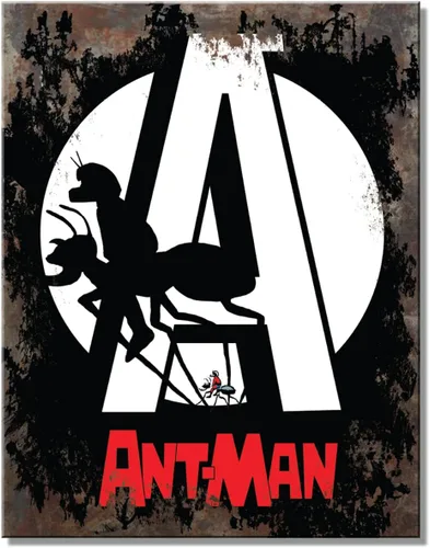 Desperate Enterprises Ant-Man A Tin Sign – Decoración nostálgica de pared de metal vintage – Hecho en Estados Unidos