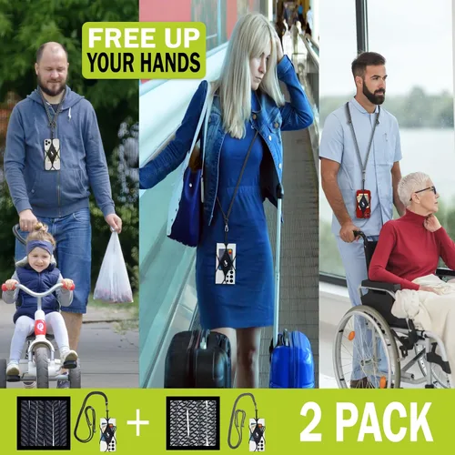Miniatura 3 de Gecko Travel Tech Cordones de teléfono con cordón para teléfono celular para alrededor del cuello del cuello Lanyard Phone Crossbody Paquete de 2