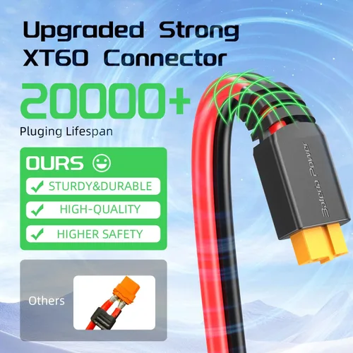 Miniatura 3 de Cable de extensión de carga solar Bateria Power a XT60 10AWG 25 pies, cable adaptador de conector solar a XT60 para panel solar a batería LiFePO4 RV