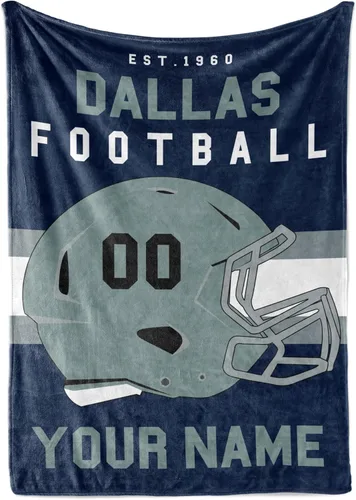 Manta Personalizada para Fanáticos del Fútbol Americano - Se Envía al Día Siguiente - Hecha en Estados Unidos - Manta de Vellón Personalizada con