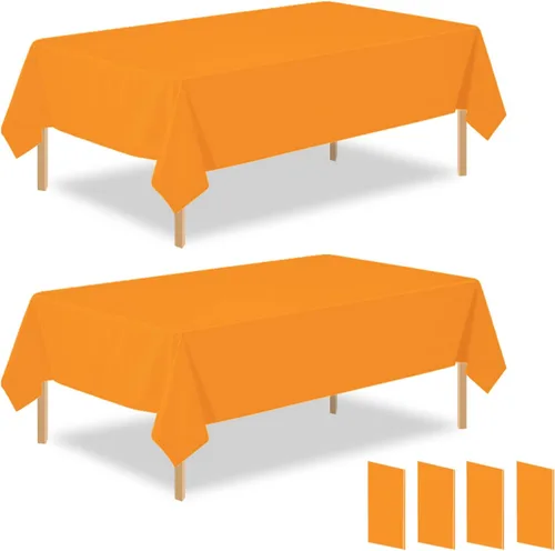 Miniatura 19 de Paquete de 2 manteles rectangulares desechables de plástico negro de 54 x 108 pulgadas, manteles de plástico negro para cumpleaños, bodas
