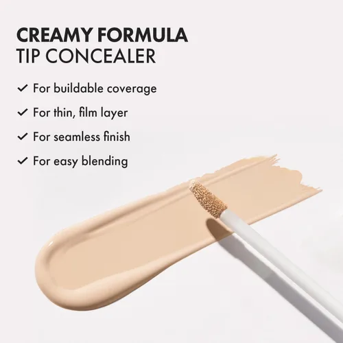 Miniatura 5 de LUNA Corrector de punta de larga duración (#01 vainilla) cobertura completa, para ojeras debajo de los ojos, líneas finas, enrojecimiento