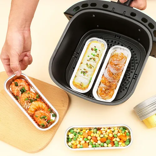 Miniatura 5 de 20 piezas moldes rectangulares mini para pan con tapas, mini moldes para pasteles con tapas, moldes desechables ramekins tazas para hornear moldes