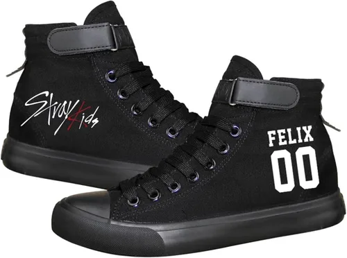 KPOP Stray Kids Merch - Zapatos deportivos Bang Chan Lee Know ChangBin Han I.N Felix HyunJin Seungmin Hiphop Zapatos de lona de caña alta