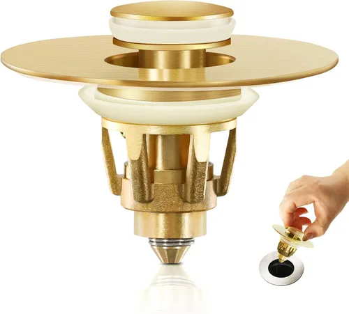Miniatura 15 de QYHNYJF Tapón para fregadero de baño con recogedor de pelo, colador de drenaje universal desplegable para orificios de drenaje estándar de EE.UU.