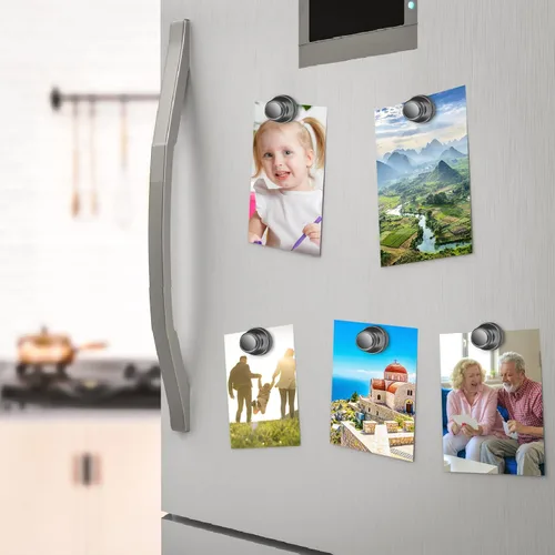 Miniatura 6 de Paquete de 20 Chinchetas Magnéticas, Imanes Negros Fuertes para Refrigerador, Imanes para Pizarra Blanca, Imanes para Refrigerador Fuertes, Imanes