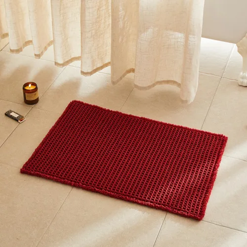 Miniatura 19 de TYUU Tapete de baño estilo gofre, tapete de baño bohemio, antideslizante, lavable, súper absorbente, de secado rápido, bonito tapete de baño