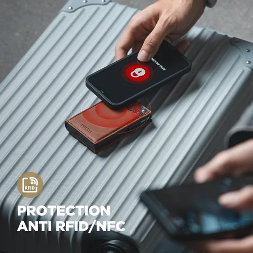 Miniatura 68 de VULKIT Billeteras delgadas para hombre, con bloqueo RFID, diseño minimalista con capacidad para hasta 11 tarjetas, Negro -, Minimalista