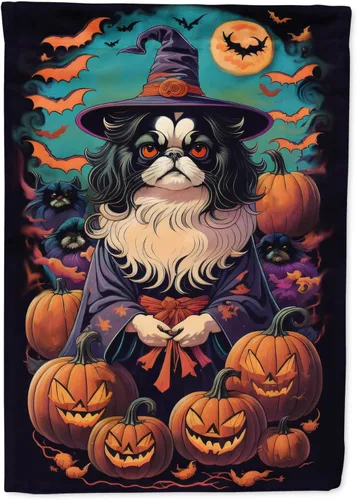 Miniatura 13 de Caroline's Treasures DAC1466GF - Bandera decorativa para jardín de Halloween de Affenpinscher Witchy para jardín, decoración para patio exterior