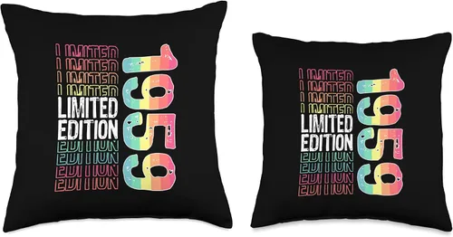 Miniatura 3 de Limited Edition Vintage 1959 Retro Birthday Throw Pillow