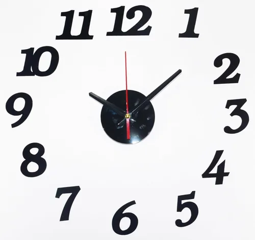 Miniatura 2 de OceeK Reloj de pared para bricolaje, moderno, silencioso, sin tictac, funciona con pilas, cuarzo de calidad 3D sin marco, cierre de pared
