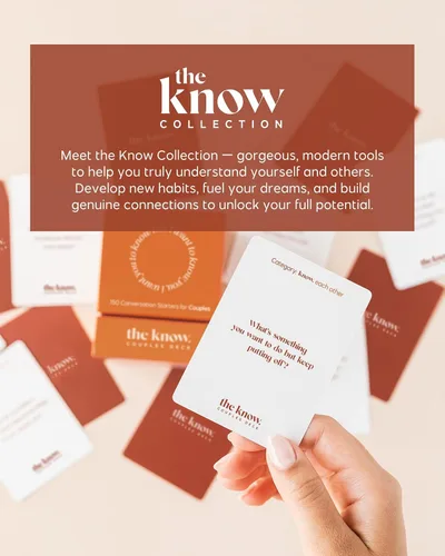 Miniatura 9 de The Know Collection - Baraja para parejas, 150 iniciadores de conversación pensados y preguntas para una cita nocturna, divertido juego de cartas