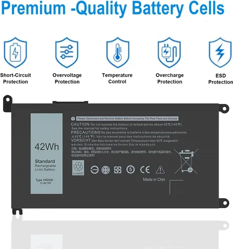 Miniatura 3 de YRDD6 Battery Replacement for Dell Inspiron 5482 5485 5488 5491 3310 3493 3582 3593 3793 5493 5585 5593 5480 5590 5591 5594 5598 15 3583 3584 Vostro