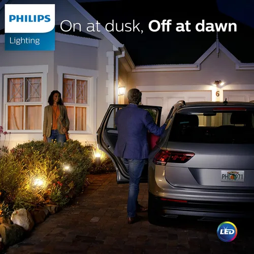 Miniatura 5 de Philips Bombilla LED A19 para exteriores del anochecer al amanecer, sin parpadeo, 800 lúmenes, luz blanca suave (2700 K), 8 W = 60 W, base E26