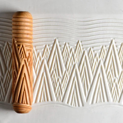 Miniatura 43 de MKM Pottery Tools Rodillos de mano grandes de madera para arcilla (BHR-01 Diagonal Basketweave)