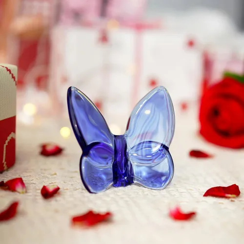 Miniatura 4 de kanpura Figura de mariposa de cristal azul, figura de mariposa voladora, adorno de mariposa de cristal, animal de cristal coleccionable