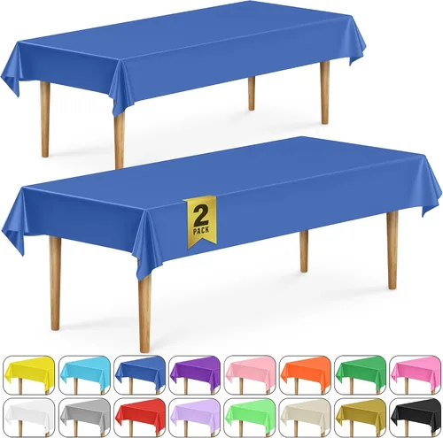 Miniatura 46 de DecorRack 2 Manteles rectangulares de plástico libres de BPA, 54 x 108 pulgadas, mantel de mesa para comedor, mantel rectangular para fiestas