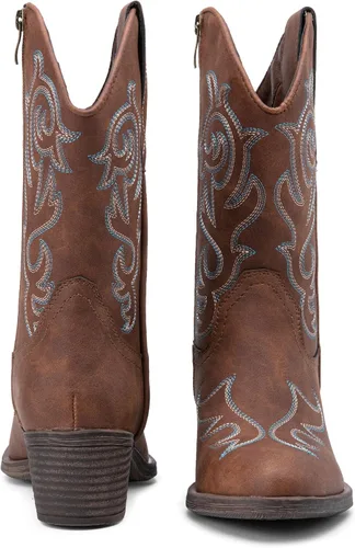 Miniatura 6 de Vepose Botas vaqueras para mujer 9800 Vaquera de media pantorrilla Botas bordadas occidentales para mujer