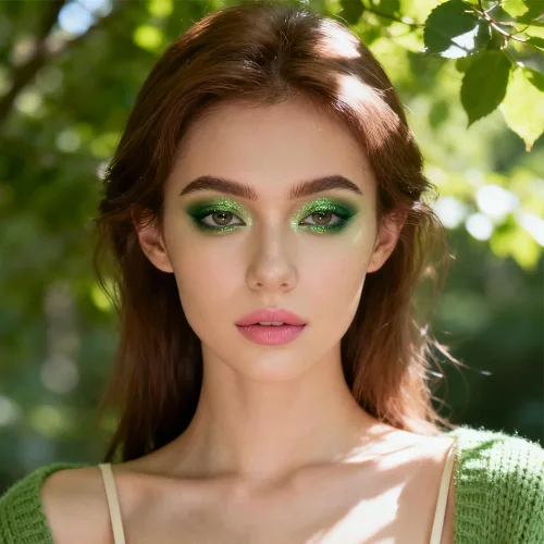 Miniatura 7 de 16 colores verde con brillo mate y sombra de ojos en polvo, maquillaje de disfraz de bruja Elphaba, sombra de ojos verde bosque amarillo colorida
