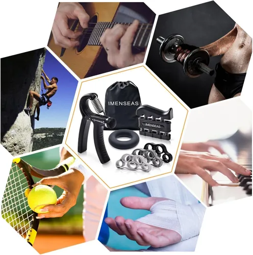Miniatura 6 de Hand Grip Strengthener 7 Pack Adjustable Hand Gripper, Finger Stretcher Resistance Extensor Bands, Finger Exerciser, Grip Strength Ring & Stress