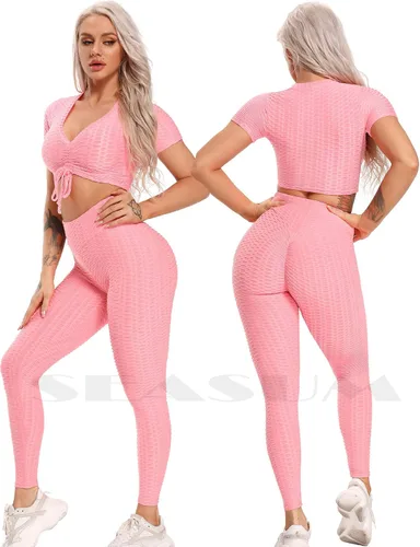 Miniatura 111 de SEASUM - Pantalones de yoga de cintura alta para mujer, con control de abdomen y realce de glúteos, leggings favorecedores para entrenar y correr