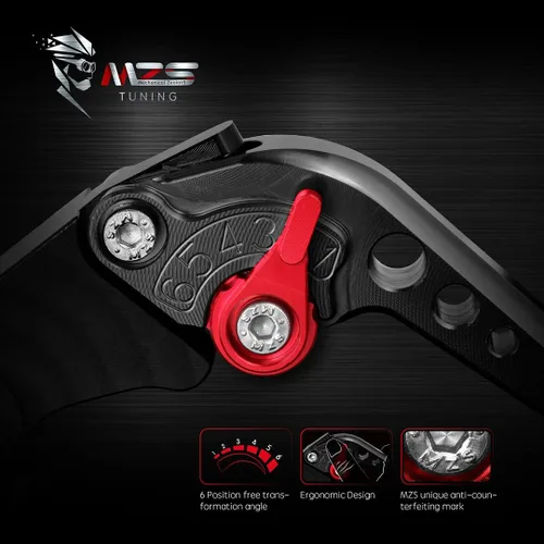 Miniatura 4 de MZS - Palancas de embrague/freno cortas ajustables para motocicleta, color negro, CNC, compatibles con Z900 17-24 / Z650 Z650RS EX650 ER6F 17-25