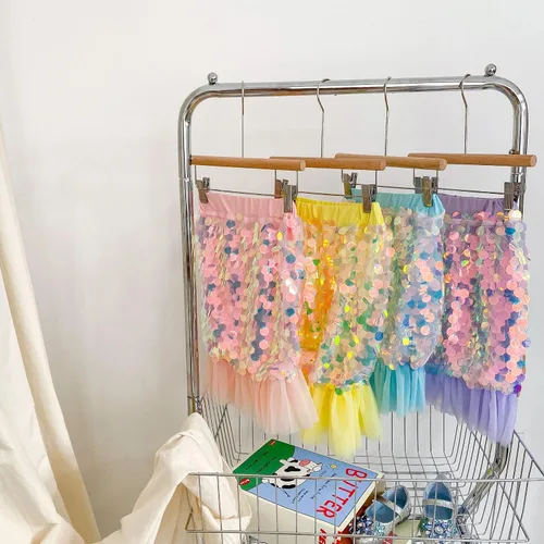 Miniatura 7 de Vestido de lentejuelas con cola de sirena para bebés y niñas, vestido de tul para cumpleaños, vestido casual de playa, ropa de fiesta