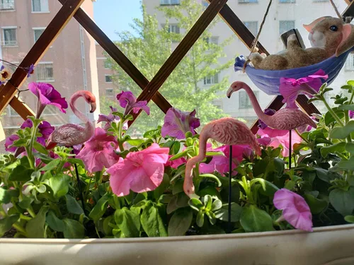 Miniatura 4 de MUAMAX Púas de flamenco en miniatura, paquete de 2 accesorios de jardín de hadas, figuras de flamenco de jardín en miniatura rosa, estacas