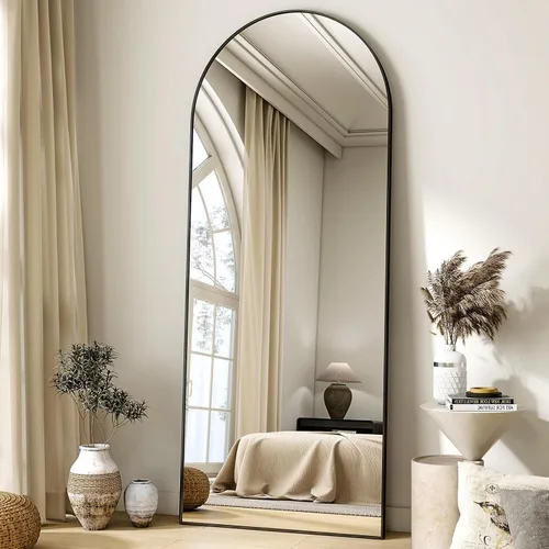 Miniatura 20 de HARRITPURE Espejo Arqueado de Cuerpo Entero - 64"x21" Espejo Grande de Pie, Espejos de Vestir con Marco de Aluminio con Soporte para Dormitorio/Sala