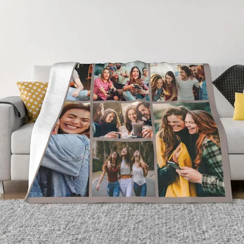 Manta personalizada con foto, manta personalizada con foto para bebé, madre, padre, adultos, amigos, amantes, perros, mascotas, en cumpleaños,