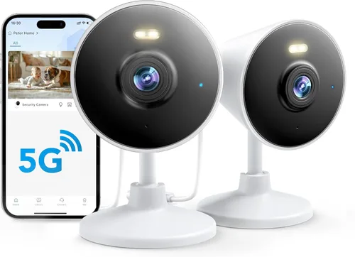 [5G y 2.4G] Cámara de seguridad para interiores y exteriores para el hogar, cámara de bebé/anciano/perro/mascota con aplicación de teléfono, cámara