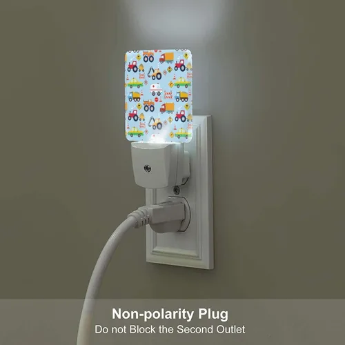 Miniatura 4 de Luz nocturna de camión de dibujos animados, luces nocturnas LED enchufables, lámpara con sensor automático del atardecer al amanecer