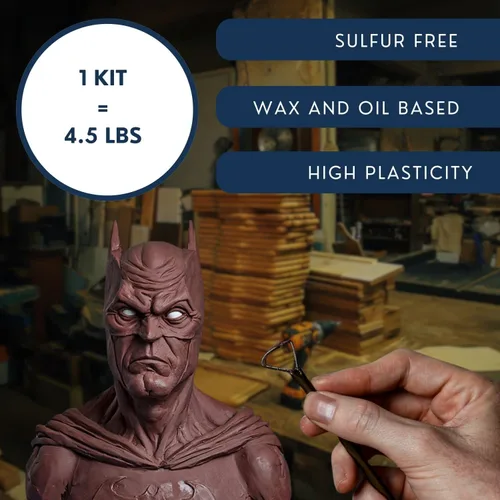 Miniatura 2 de Monster Clay Arcilla de modelado de grado prémium (gris, suave, 4.5 libras)