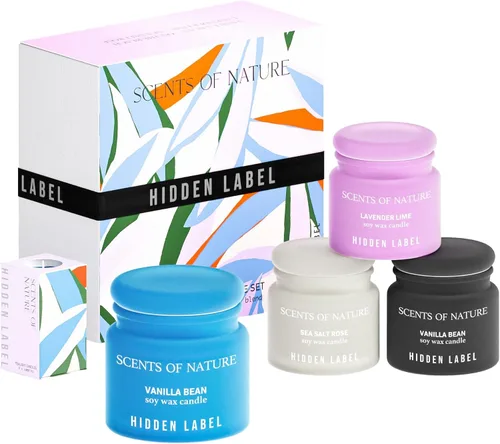 Miniatura 8 de Hidden Label Juego de velas de otoño, paquete de 4 velas perfumadas para el hogar, juego de velas de aromaterapia para mujeres, alivio del estrés