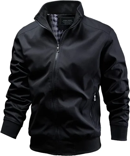 TLZC Chaqueta casual para hombre, cortavientos para exteriores, ligera, softshell