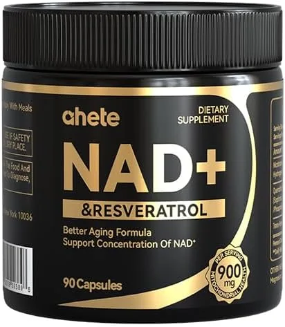 Suplemento de resveratrol NAD, apoya la energía, la concentración y el envejecimiento saludable, suplemento de 900 mg de NMNH por porción, 90