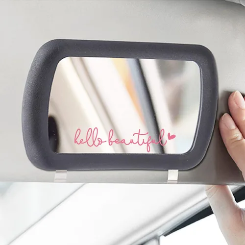 Miniatura 3 de 3 x Adhesivo para Espejo Retrovisor "Hello Beautiful", Adhesivos para Espejo de Tocador, Adhesivo de Vinilo para Espejo Retrovisor, Regalos de Rosa