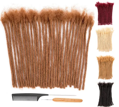 Miniatura 16 de DAIXI 0.2cm y 0.4cm y 0.6cm y 0.8cm de grosor 4-18 pulgadas 10 hebras extensiones de rastas de cabello humano 100% real para hombres/mujeres