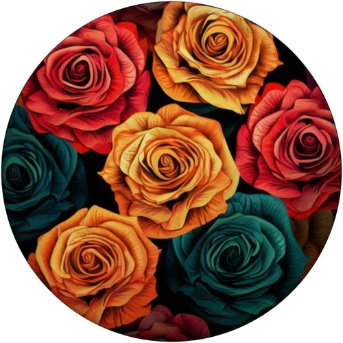 Miniatura 3 de PopSockets de collage floral vibrante de rosas caleidoscopio, PopGrip estándar