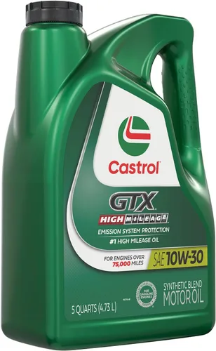 Miniatura 3 de Castrol GTX High Mileage 10W-30 Aceite de Motor de Mezcla Sintética, 5 Cuartos