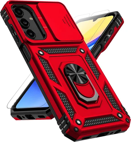 Miniatura 11 de Funda para Samsung Galaxy A15 5G con cubierta deslizante para cámara, protector de pantalla HD [grado militar de 16 pies probada en caídas], soporte