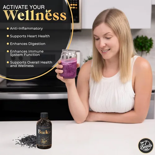Miniatura 5 de 7 Seeds Aceite de semilla negra prensado en frío, 8.1 fl oz de líquido Nigella Sativa prensado en frío para apoyo inmunológico, apoyo a