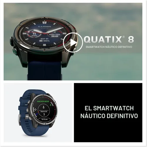 Miniatura 8 de Garmin® quatix® 8, 47 mm, reloj inteligente GPS marino, pantalla AMOLED brillante, controles de trazador de cartas, linterna incorporada