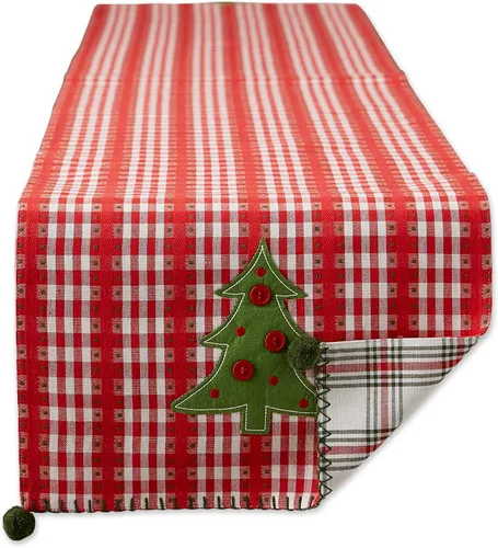 Miniatura 9 de DII Jolly Christmas Tree Collection - Decoración navideña de mesa y cocina, camino de mesa, 14 x 72 pulgadas, cuadros navideños