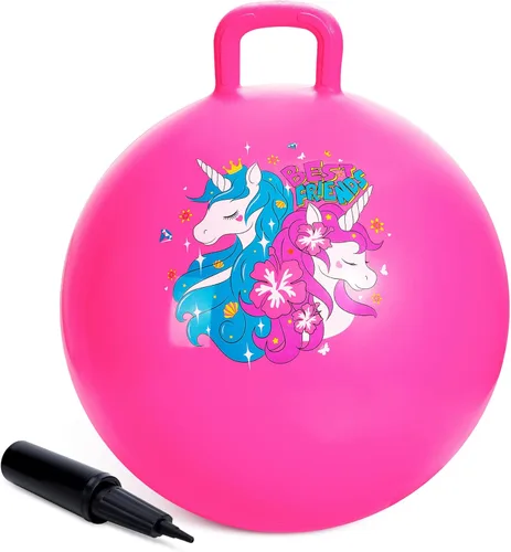 Miniatura 9 de ZOOJOY Hopper Ball, juguetes de salto para niños, pelota inflable de 18 pulgadas con asa para niños y niñas de 3 a 8 años, juguete inflable