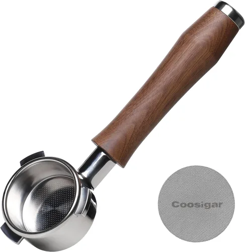 Miniatura 11 de Portafiltro sin fondo de 2.126 in con pantalla de disco Se adapta a máquinas Breville de 2.126 in Portafiltro de acero inoxidable y mango