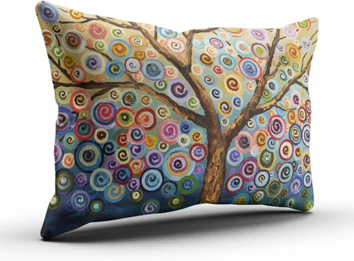 Miniatura 2 de Funda para almohada decorativa pintada bonita y linda con árboles coloridos Funda de almohada Funda de cojín Funda para almohada con cierre un lado