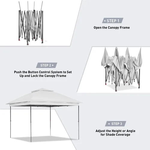 Miniatura 3 de GDY 11x11 ft Gazebo Tent Folding Heavy Duty Height Adjustable Sun Shelter Gazebos, White