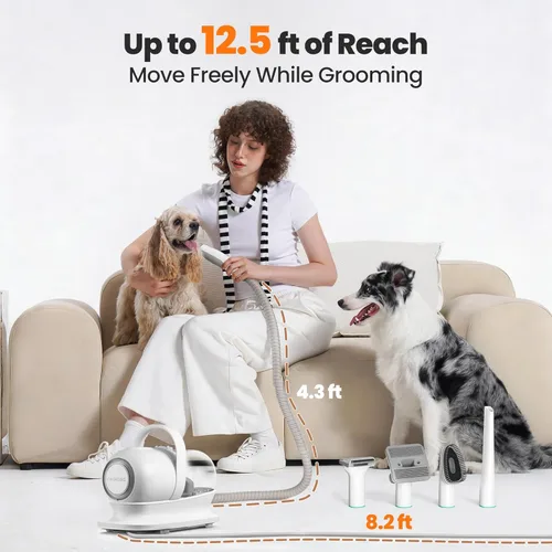 Miniatura 7 de Neakasa P1 Pro Kit de Aseo para Mascotas y Aspiradora con Succión del 99% del Pelo de Mascotas, Cortadoras Profesionales con 5 Herramientas de Aseo